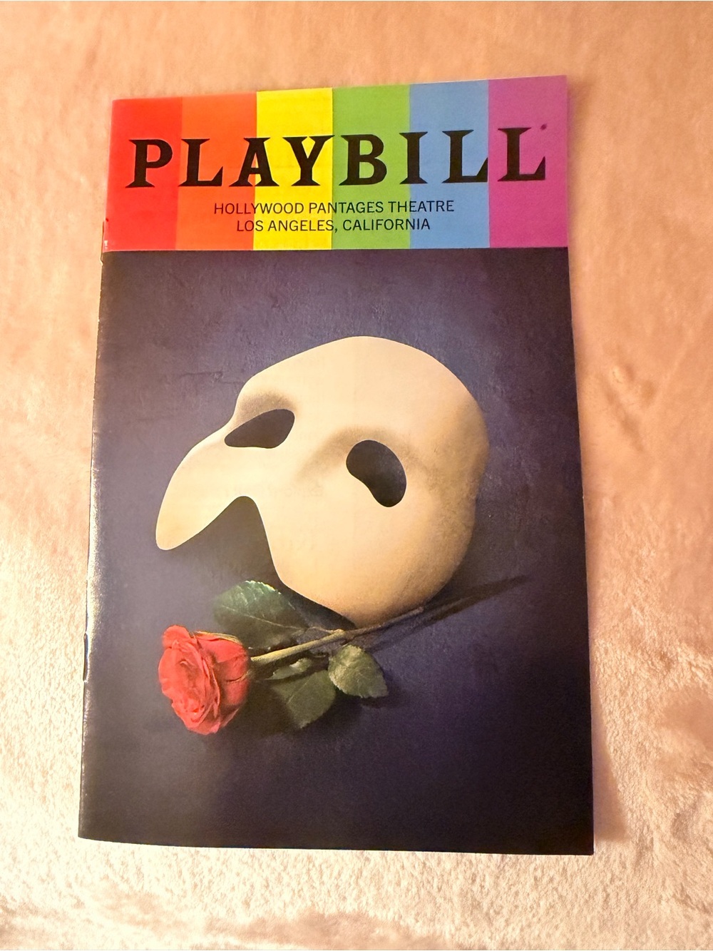 PLAYBILL The Phantom of the Opera Playbill - Black Cover with Red Rose